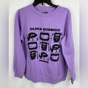 Olivia Rodrigo Purple Vampire Long Sleeve Sweatshirt Guts Tour Merch Large 2024